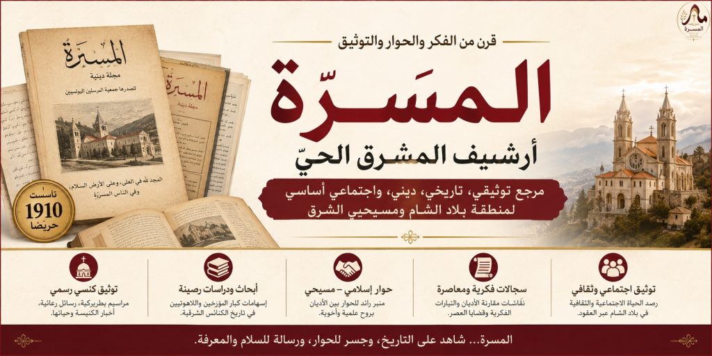 “المسرّة… “أرشيف المشرق الحيّ وذاكرة مسيحيّي الشرق عبر قرن من الفكر والحوار